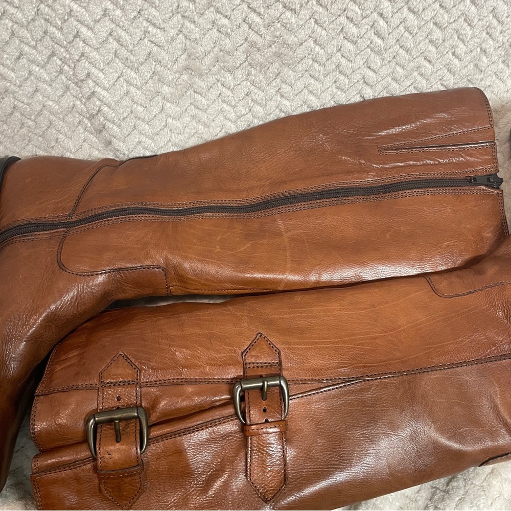 Clarks Womens 7.5 M‎ Mullin Spice Brown Leather Knee High Riding Boot Equestrian - Picture 7 of 16